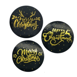 Kado Stickers | Merry Christmas gold (12 stuks)