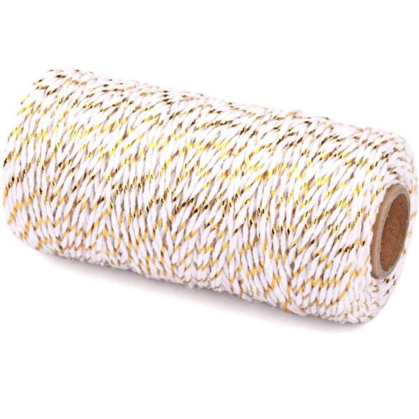 Koord | Creme - Goud gestreept (5 meter)