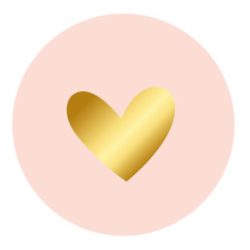 Kado Stickers | Roze gouden hartje (10 stuks)