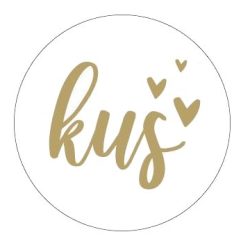 Kado Stickers | Kus & Hartjes Goud (10 stuks)