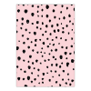 Ansichtkaartje | Patroon roze zwarte dots
