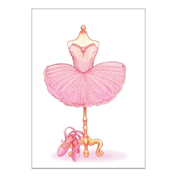 Ansichtkaartje | Watercolor Ballerina outfit