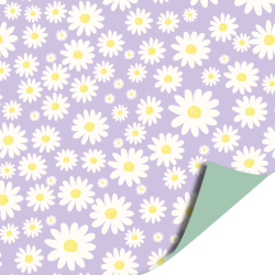 Kadopapier | Flower daisies lila/mint (30cm)