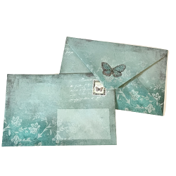 Enveloppe | Aqua met vlinder – B6