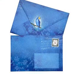 Enveloppe | Blauw met vogel – B6