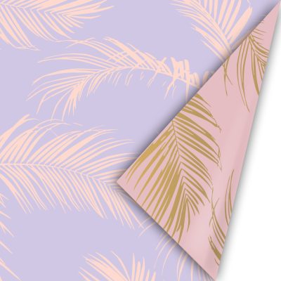 Kadopapier | Palm leaves lila peach (50cmx3m)