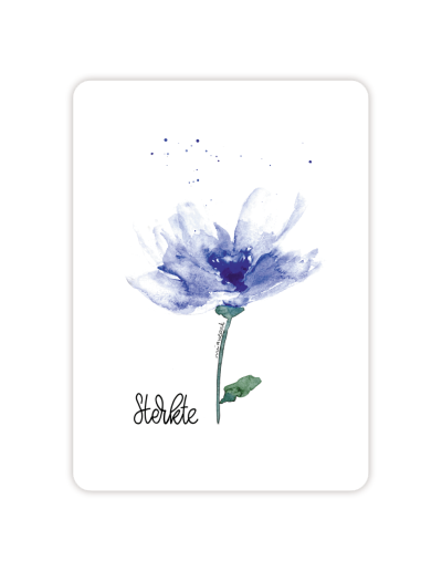 Ansichtkaartje | Blauwe bloem – Sterkte