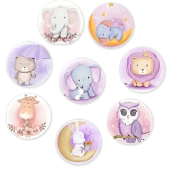 Sluit Stickers | Cute animals pastel  (50 stuks)