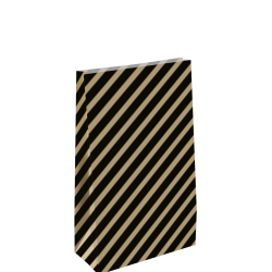 Blokzakje | kraft Diagonal lines zwart/goud (M)