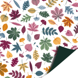 Kadopapier | Autumn Leaves White  (30cmx3m)