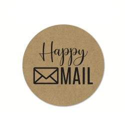 Sluit Stickers | Happy mail kraft (50 stuks)