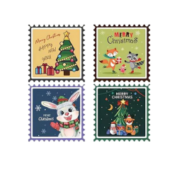 Kado Stickers | Stickers Stamps Kerst  (12x)