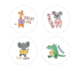 Kado Stickers | Happy reward animals mix (12x)
