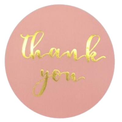 Sluit Stickers | Thank you goud/roze  (50 stuks)