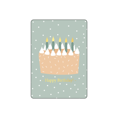 Mini Kaartje | Happy Birthday taart