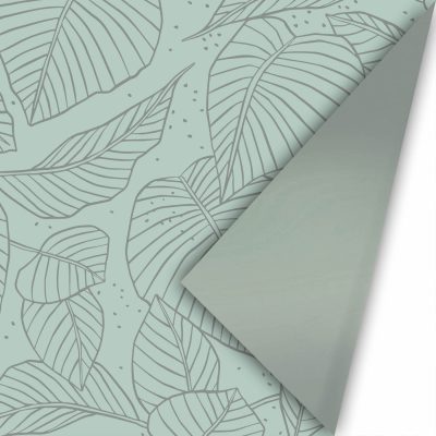 Kadopapier | Lovely Leaves Salie Zilverglans (50cmx3m)