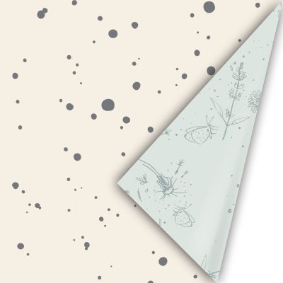 Kadopapier | Random Spots Off-white Grijs (50cmx3m)