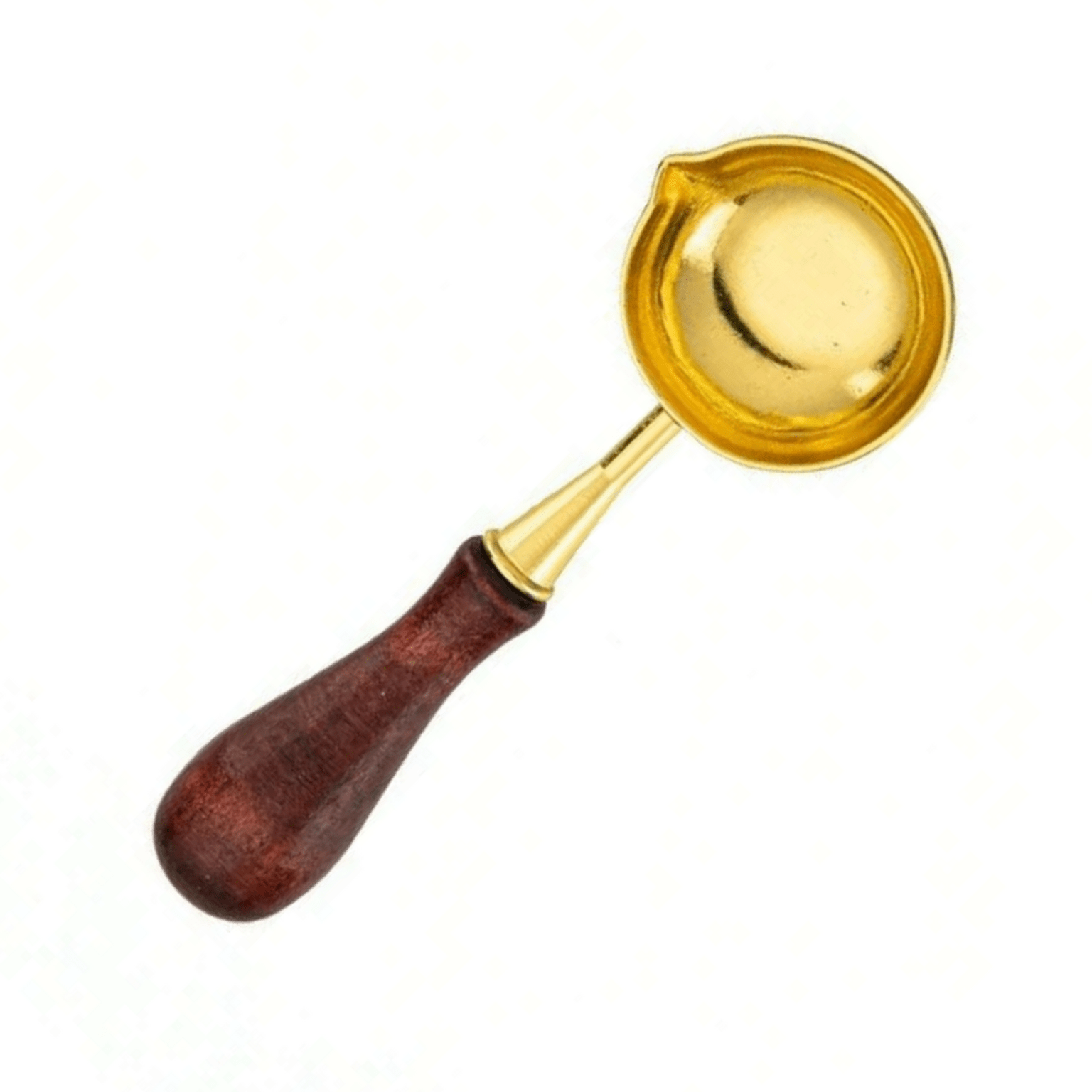 WAX SEAL | Smelt Lepel bruin hout  - goud - Afbeelding 1