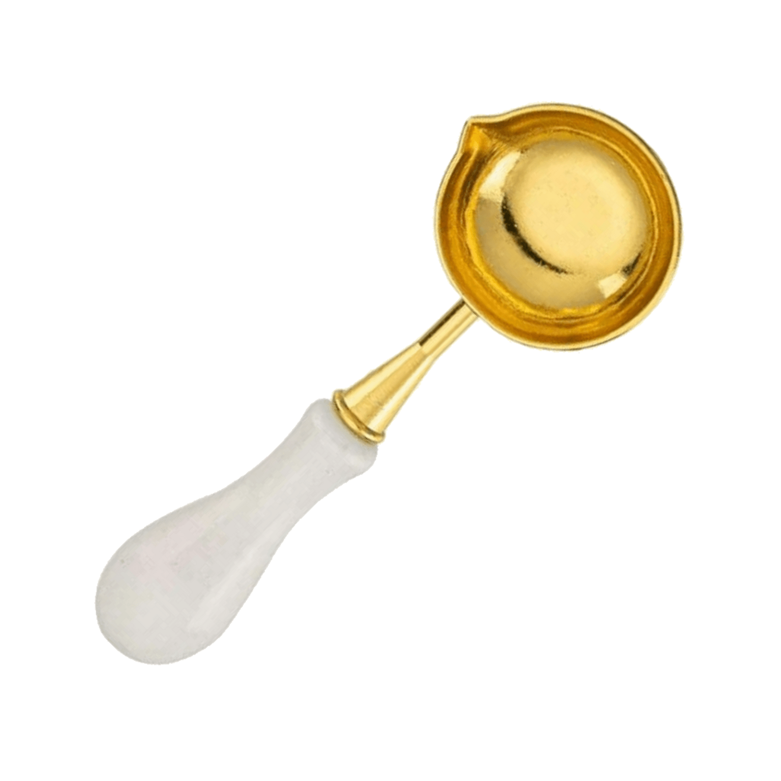 WAX SEAL | Smelt Lepel wit - goud - Afbeelding 1