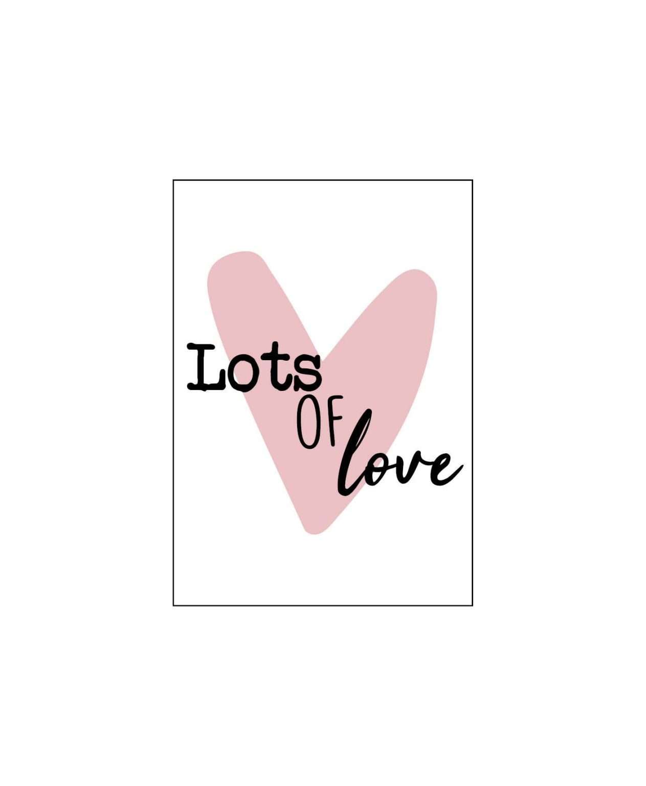 Cadeaukaartje  | Lots of Love - Roze hart - Afbeelding 1