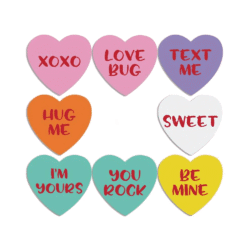 Kado Stickers | Snoep hartjes tekst 8 kleuren (16stuks)