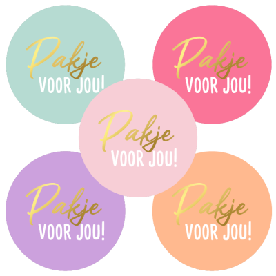 Kado Stickers | Pakje voor jou – 5 varianten  (10x)