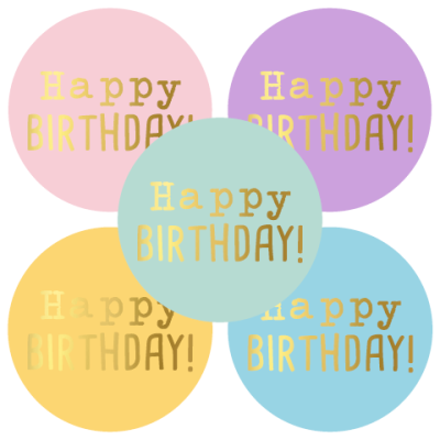 Kado Stickers | Happy Birthday – 5 varianten  (10x)