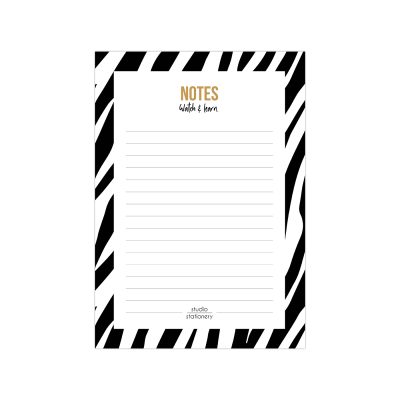 NotitieBlokje | Noteblock  Notes zebra B/W A6