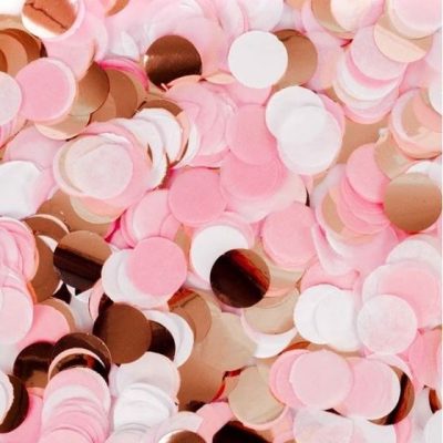 Kado Deco | Confetti zijdevloei fel roze zalm met goud