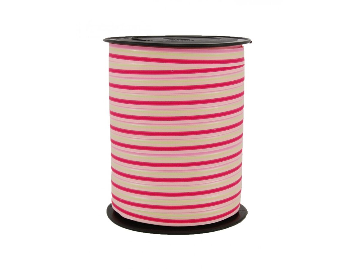 Krullint | Roze Fuchsia groen gestreept | 10mm (5m) - Afbeelding 1