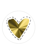 Kado Stickers | Hartje Metallic Goud wit (10 stuks)