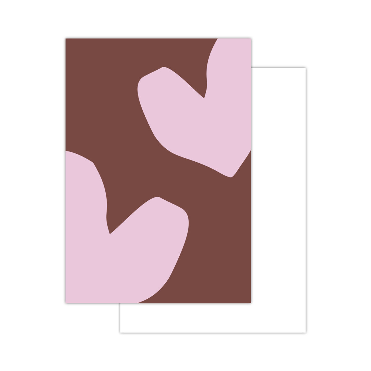 Cadeaukaartje | A7 - Solo Hearts - Roze Aubergine - Afbeelding 1