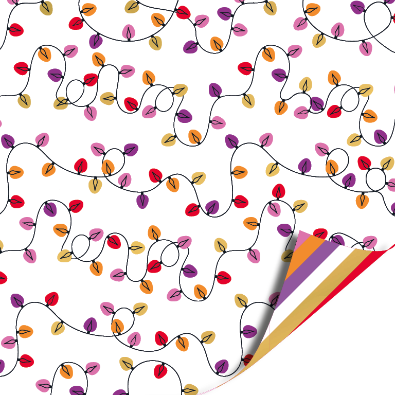 0034077_cadeaupapier-30cm-100m-christmas-lights Kadopapier |  Christmas Lights - (30cmx3m) - Afbeelding 1