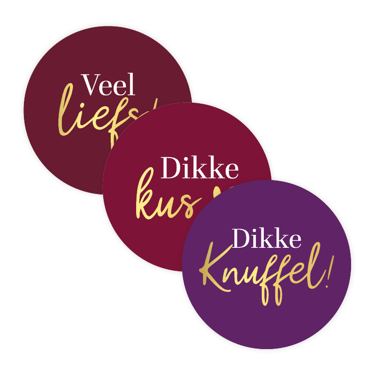 inpakkenisleuk-veel-liefs-dikke-kusknuffel-3-varianten Kado Stickers | Knuffels, Liefs, Kus (12 stuks) - Afbeelding 1