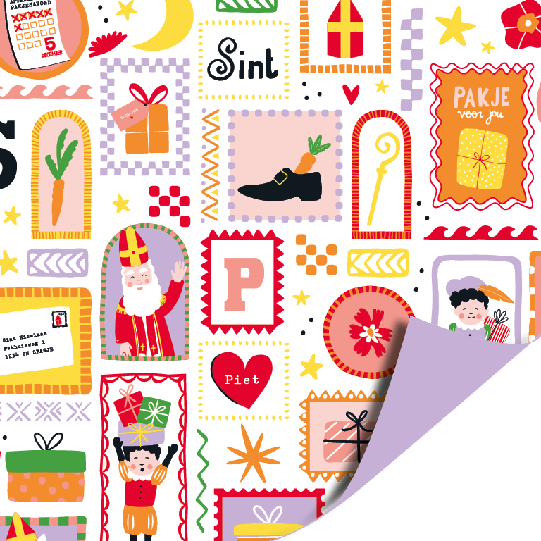sinterklaas-feest Kadopapier | Sinterklaas Feest (30cmx3m) - Afbeelding 1