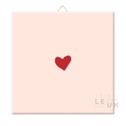 WOONDECO Tegeltje Zalm met roze hartje