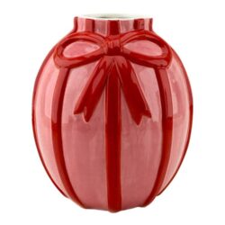 WOONDECO - Vaas roze met rode strik